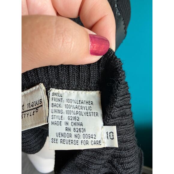 Women's vintage 90s leather lace up bodycon dress size medium large biker punk - Picture 5 of 7